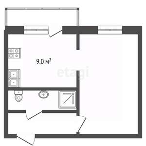 1-к квартира, вторичка, 32м2, 1/10 этаж